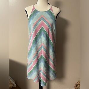 Honey Belle | Chevron pastel linen striped beach coastal grandma sz L